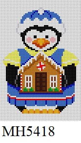  Penguin with Gingerbread House - 13 mesh