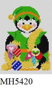  Penguin with Ornaments and Garland - 18 mesh