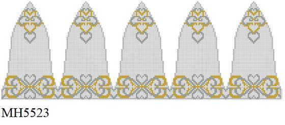 Wedding Silver and Gold Hearts, 3D Bell - 18 mesh