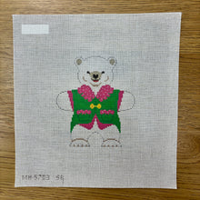  Polar Bear Pink Green Vest, Ornament
