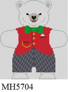  Polar Bear Red Vest, Ornament