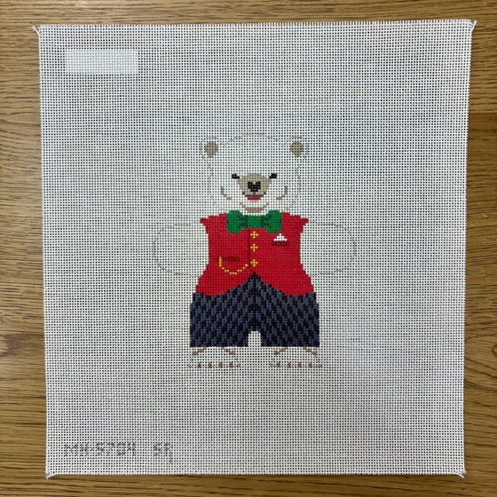 Polar Bear Red Vest, Ornament