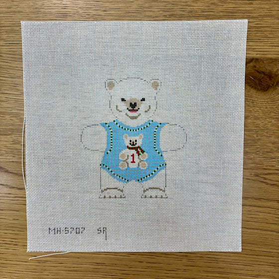 Polar Bear Baby's 1st, Blue, Ornament