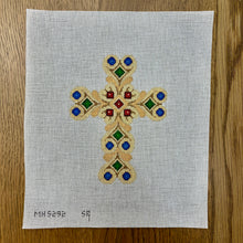  Jeweled Hearts, Cross - 18 mesh