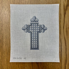  Fleur de Lis, Pewter, Cross - 18 mesh