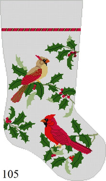  Cardinals In Holly, Stocking