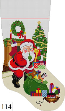  Shh Santa With Bag Of Toys, Stocking