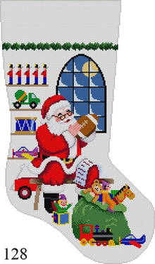  Sitting Santa In Front Of Window, Boy, Stocking