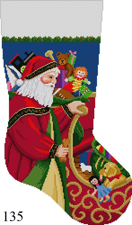 Santa At Sleigh, Stocking