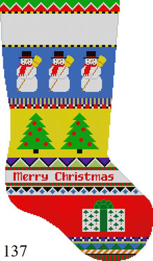  Bold Stripe Snowman, Stocking