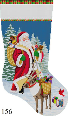  Santa Reindeer and Toy Baskets, Stocking