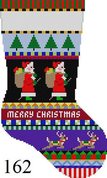  Bold Stripe Santas, Midi Stocking