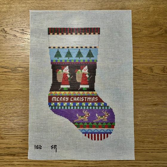 Bold Stripe Santas, Midi Stocking
