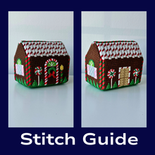  Stitch Guide - Chocolate and Peppermint Sticks, 3D Gingerbread House - 18 mesh