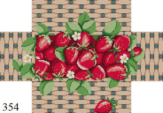 Basket of Strawberries, Brick Cover - 13 mesh