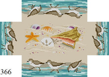  Sandpipers and Seashells, Brick Cover - 13 mesh