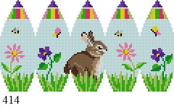 Bunny In Flowers, 3D Stand-Up Egg - 18 mesh