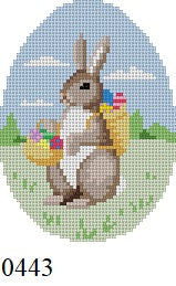  Rabbit with  Egg Basket, 4" Egg - 18 mesh