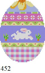  Bunny Over Plaid, 4" Egg - 18 mesh