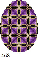  Cathedral Quilt, Purple, 4" Egg - 18 mesh