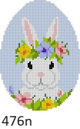  Floral Crown Bunny, 4" Egg - 18 mesh