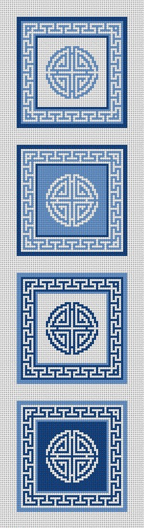  Blue and White symbols,  Coaster Set - 13 mesh