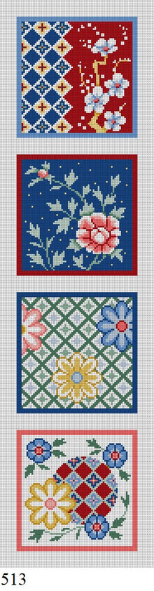  Imari, Blue, Red and Gold, Coaster Set - 18 mesh