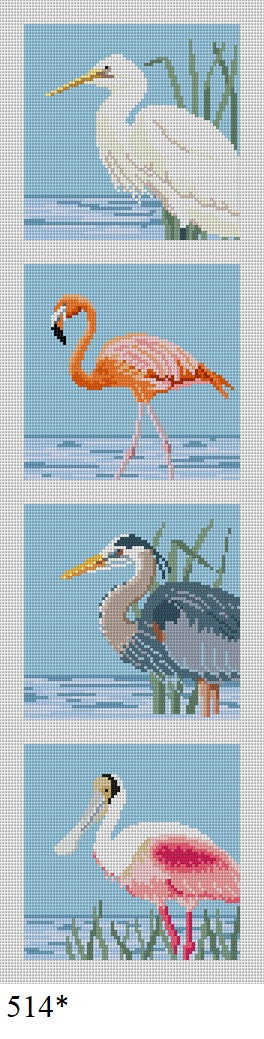 Wading Birds, Coaster Set - 18 mesh