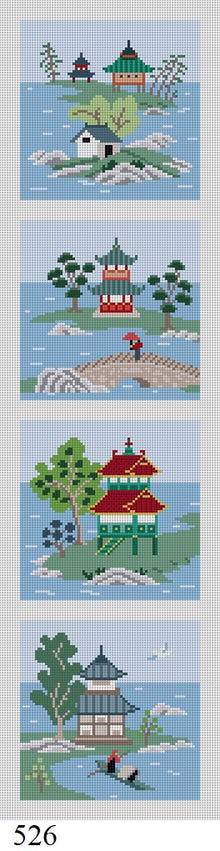  Asian Islands, Color, Coaster Set - 18 mesh
