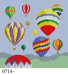  Hot Air Balloons, 5" Square - 18 mesh