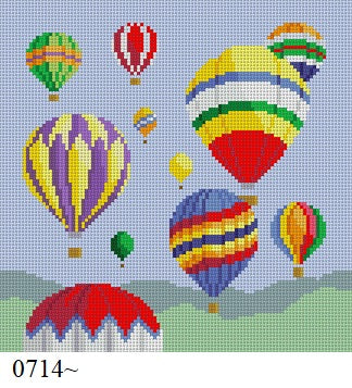 Hot Air Balloons, 5" Square - 18 mesh