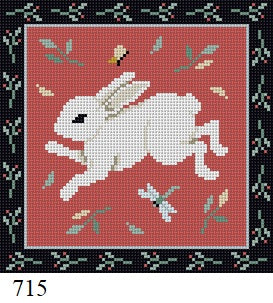 Folk Art Rabbit, 5" Square - 18 mesh