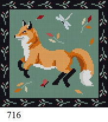  Folk Art Fox, 5" Square - 18 mesh