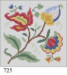  Crewel Floral II, 5" Square - 18 mesh