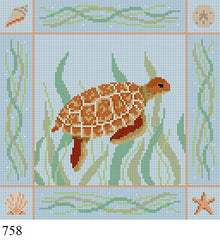  Sea Turtle, 7" Square - 18 mesh