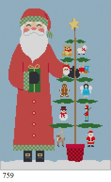 Santa with  Toy Tree - 18 mesh