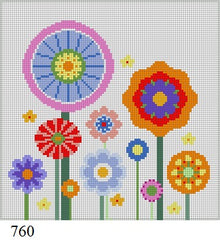  Flowers, 6" Square - 18 mesh