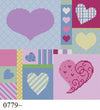 Patchwork Hearts, 6" Square - 18 mesh