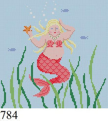  Chubby Mermaid, 6" Square - 18 mesh