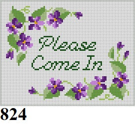 Violets, "Welcome", Sign - 13 mesh