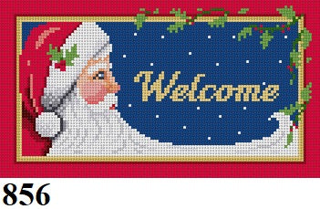  Night Sky Santa "Welcome", Sign - 13 mesh