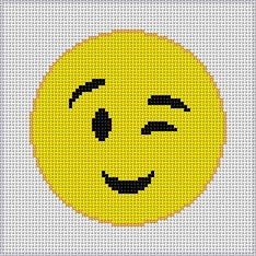 Winking Emoji, 6" Square - 13 mesh