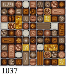  Chocolates, 10" Square - 13 mesh