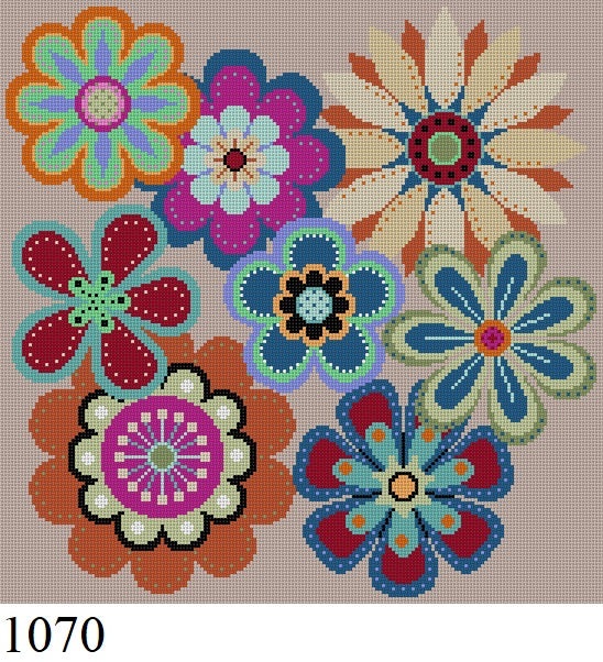 Flowers Pop without Background, 14" Square - 13 mesh