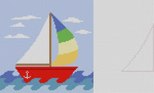  Sailboat, Tooth Fairy Pillow - 13 mesh