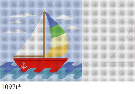 Sailboat, Tooth Fairy Pillow - 13 mesh