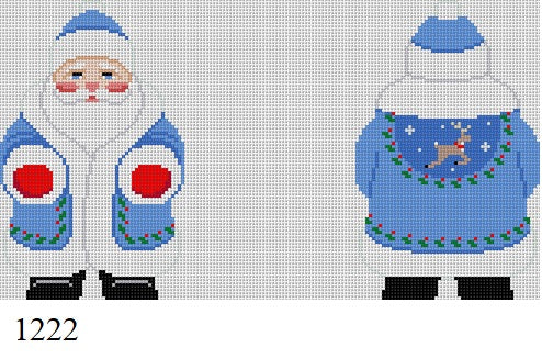 Reindeer Coat Santa, 2 sided - 18 mesh