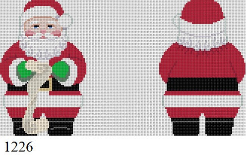 Santa Suit, Santa w List, 2 Sided - 18 mesh