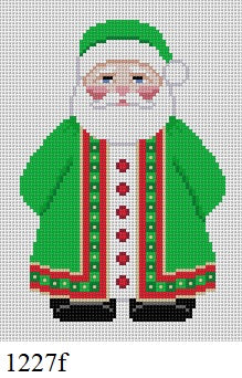  Green Coat Santa with Present - 18 mesh