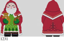  Tree Coat Santa with Teddies, 2 Sided - 18 mesh